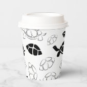 モノクロのカメ 紙コップ (正面)
