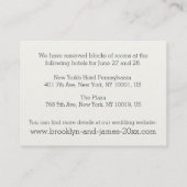 モノクロのカリグラフィー宿泊案内カード エンクロージャーカード (裏面)