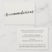 モノクロのカリグラフィー宿泊案内カード エンクロージャーカード (正面/裏面)