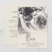 モノクロのキスをする新婚夫婦 エンクロージャーカード (正面/裏面)