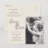 モノクロのキスをする新婚夫婦 シーズンポストカード (正面/裏面)