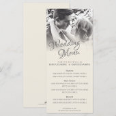 モノクロのキスをする結婚式のカップル メニュー (正面/裏面)
