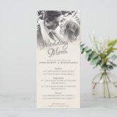 モノクロのキスをする結婚式のカップル メニュー (スタンド正面)