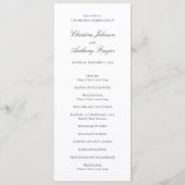 モノクロのクラシカルな結婚式 オールドマネースタイル プログラム (正面)