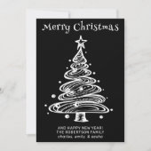 モノクロのクリスマスカード 招待状 (正面)