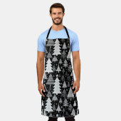 モノクロのクリスマス エプロン (着用した状態)