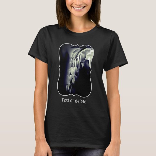 モノクロのケシの仲間のタイツリソウの花 Tシャツ (正面)