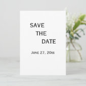 モノクロのゲイウェディング Save The Date カード (スタンド正面)