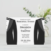モノクロのゲイ ウェディング リハーサル ご招待 招待状 (スタンド正面)