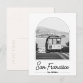 モノクロのサンフランシスコの路面電車のポストカード ポストカード (正面/裏面)