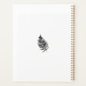 モノクロのシダの葉のプリント プランナー手帳 (裏面)