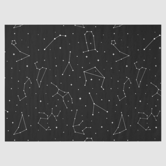 モノクロのシンプルな星座柄 薄葉紙 (正面)
