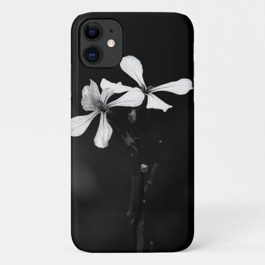 モノクロのシンプルな花柄 Case-Mate iPhoneケース (裏面)