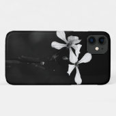 モノクロのシンプルな花柄 Case-Mate iPhoneケース (裏面(横))