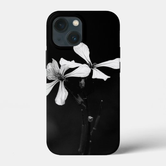 モノクロのシンプルな花柄 Case-Mate iPhoneケース (裏面)