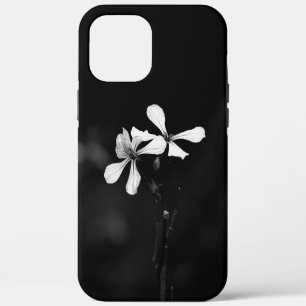 モノクロのシンプルな花柄 iPhone 12 PRO MAX ケース