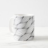 モノクロのシームレスな抽象芸術カールw コーヒーマグカップ (正面左)