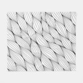 モノクロのシームレスな抽象芸術カールw フリースブランケット (正面(横))