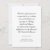 モノクロのスクリプト結婚式招待状 招待状 (正面)