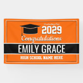 モノクロのスクールカラー卒業 横断幕 (横)