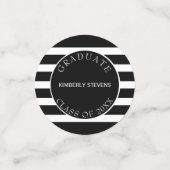 モノクロのストライプ - 卒業 コンフェッティ (スモール正面)