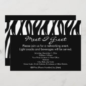 モノクロのゼブラの出会いと挨拶の招待状 招待状 (正面/裏面)