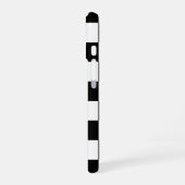 モノクロのチェック柄プリント iPhone 16ケース (左側面)