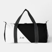 モノクロのデュオ　ソリッドカラーイニシャルネーム ダッフルバッグ (正面)