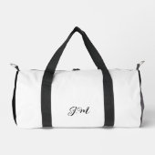 モノクロのデュオ　無地のイニシャルネーム ダッフルバッグ (正面)