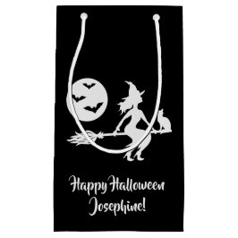 モノクロのハロウィンに魔法使い スモールペーパーバッグ