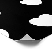 モノクロのハート柄 ポスター (角)