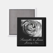 モノクロのバラ マグネット (正面/裏面)