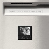 モノクロのバラ マグネット (インサイチュ (食洗機))