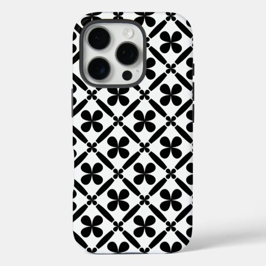 モノクロのパターン デザイン Case-Mate iPhoneケース (裏面)
