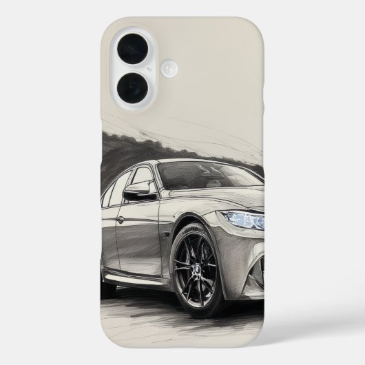 モノクロのパフォーマンススケッチ - BMW Case-Mate iPhoneケース (裏面)