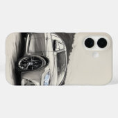 モノクロのパフォーマンススケッチ - BMW Case-Mate iPhoneケース (裏面 (横))