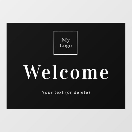 モノクロのビジネス ロゴ ウェルカム ウィンドウサイン (シート)
