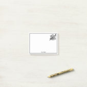 モノクロのビンテージキジ狩猟鳥のイラスト ポストイット (デスク上)