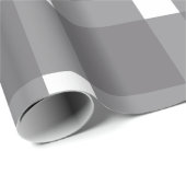 モノクロのホリデープレイドクリスマス ラッピングペーパー (ロールコーナー)