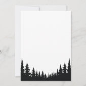 モノクロのマツの木の冬の結婚式 セーブザデート (裏面)