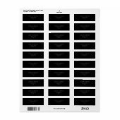 モノクロのミニマリストな結婚式の差出人住所ラベル ラベル (フルシート)