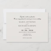 モノクロのミニマルな結婚式の写真コラージュ セーブザデート (裏面)