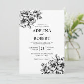 モノクロのミニマルな花の結婚式 (スタンド正面)