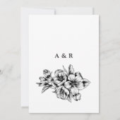 モノクロのミニマルな花の結婚式 (裏面)