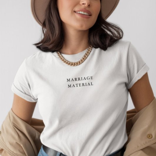 モノクロのミニマルな「結婚相手」新婚 Tシャツ