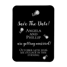 モノクロのミニマルSave the Date マグネット