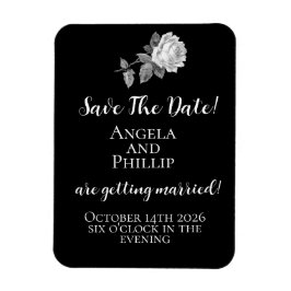 モノクロのミニマルSave the Date マグネット