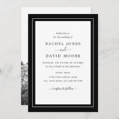 モノクロのモダンな写真 ウェディング 招待状 (正面/裏面)