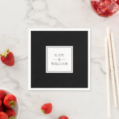 モノクロのモダンな結婚式 スタンダードカクテルナプキン (インサイチュ)