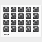モノクロのレイヤードテクスチャ幾何学スクウェア スクエアシール (シート)